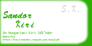 sandor kiri business card